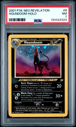 2001 POKEMON NEO REVELATION #8 HOUNDOOM-HOLO PSA 7 - Image 1