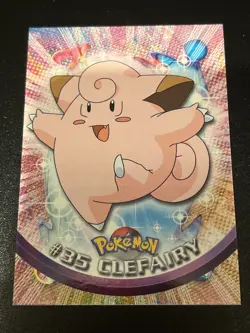 Pokemon TOPPS #35 Clefairy Non-Holo Black Logo RARE TV Animation Edition (5:7) - Image 1