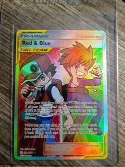 Pokemon TCG 2019 Red Blue Tag Team Trainer Cosmic Eclipse Full Art #234/236 - Image 1