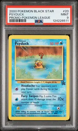 2000 POKEMON PROMO BLACK STAR POKEMON LEAGUE #20 PSYDUCK PSA 9 - Image 1