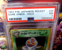 1997 Pokemon Japanese Rocket Dark Arbok Holo #24 PSA 7 NM - Image 2