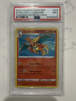 PSA 9 MINT Special Delivery Charizard Pokemon Center UK Holo SWSH075 - Image 1