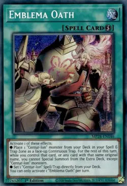 Yugioh! LP Emblema Oath - MP24-EN146 - Prismatic Secret Rare - 1st Edition Light - Image 1