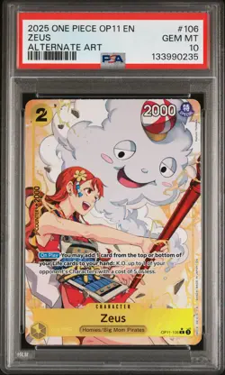 Zeus Alternate Art One Piece Op11-A Fist Of Divine Speed 106 NM PSA 10 - Image 1