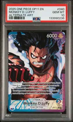 Monkey D. Luffy Alternate Art One Piece Op11-A Fist Of Divine Speed 040 PSA 10 - Image 1
