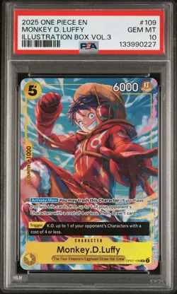 Monkey D. Luffy Illustration Box Vol.3 One Piece Promos 109 NM PSA 10 - Image 1