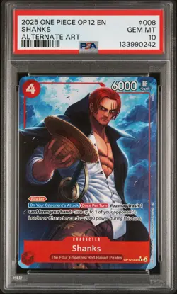 Shanks Alternate Art One Piece Op12-Legacy Of The Master 008 NM PSA 10 - Image 1