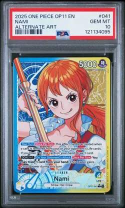 Nami Alternate Art One Piece Op11-A Fist Of Divine Speed 041 NM PSA 10 - Image 1
