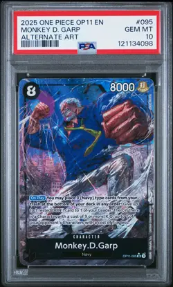 Monkey D. Garp Alternate Art One Piece Op11-A Fist Of Divine Speed 095 NM PSA 10 - Image 1