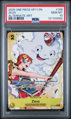 Zeus Alternate Art One Piece Op11-A Fist Of Divine Speed 106 NM PSA 10 - Image 1