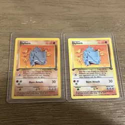 Pokemon Rhyhorn 61/64 Jungle Regular 1st Edition - First edition set of 2 cards - Image 2