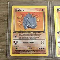 Pokemon Rhyhorn 61/64 Jungle Regular 1st Edition - First edition set of 2 cards - Image 4