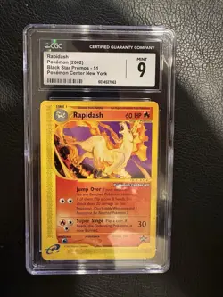 CGC 9 MINT Rapidash # 51 WOTC Black Star Promo "Center NY" Pokemon Card - Image 1