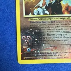 Pokemon Entei Trading Card Holographic Rare 80 HP Basic Pokemon Swirl (Damaged) - Image 3