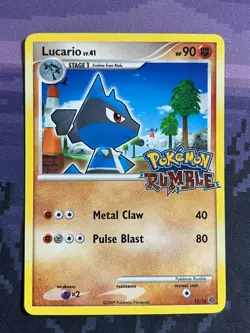 Lucario 12/16 RUMBLE Stamped Pokemon TCG Regular Card 2009 Light Play (LP) - Image 1