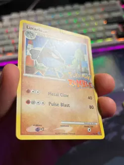 Lucario 12/16 RUMBLE Stamped Pokemon TCG Regular Card 2009 Light Play (LP) - Image 2