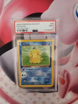 2000 Pokemon 1st Edition Team Rocket - PSYDUCK - Non Holo card 65/82 PSA MINT 9 - Image 1