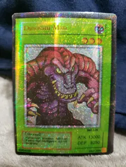 Dinosaur Man Funny Yugioh Card Prismatic Secret Rare Bad English 2006 Joke Meme - Image 1