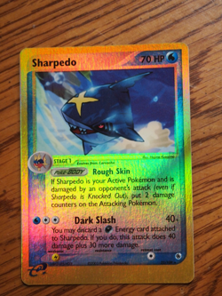 Pokemon 2003 Pokemon Ex Ruby Sapphire Sharpedo reverse foil card, mint condition - Image 1
