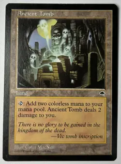 MTG Ancient tomb Tempest Card (Moderately Played Condition) Reserve List - Image 1