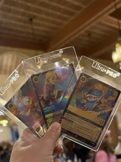 Disney Lorcana Stitch Rapunzel Donald Duck EPCOT Promo Cards - Image 1