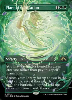 MTG Flare of Cultivation - Foil - Borderless, Light Play, English Modern Horizon - Image 1
