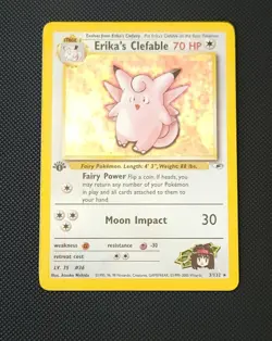 Pokemon Gym Heroes 1st Edition Erika's Clefable 03/132 - LP/NM - Image 1