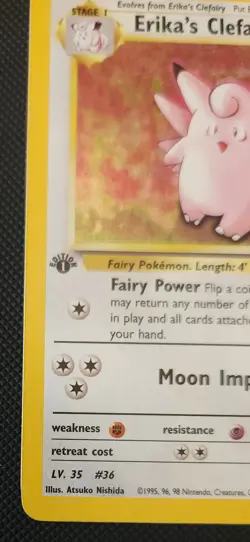 Pokemon Gym Heroes 1st Edition Erika's Clefable 03/132 - LP/NM - Image 5
