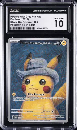 2023 POKEMON #085 PIKACHU WITH GREY FELT HAT CGC 10 GEM MINT - Image 1