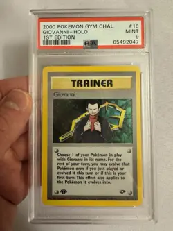 2000 Pokemon - 1st Edition Giovanni Holo Rare Trainer Gym Challenge 18/132 PSA 9 - Image 1