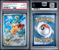2023 POKEMON SVP EN-SV BLACK STAR PROMO #027 PIKACHU PALDEA EVOLVED ETB PSA 10 - Image 3