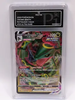 Pokemon TCG Rayquaza VMAX Crown Zenith Holo Ultra Rare 102/159 PI Grading 10 - Image 1