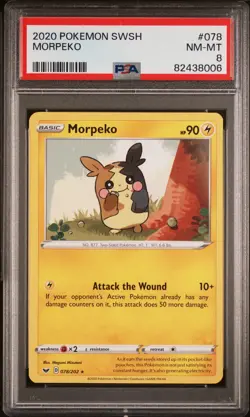 2020 POKEMON SWORD & SHIELD #078 MORPEKO PSA 8 - Image 1