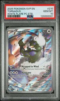 2025 POKEMON SVP EN-SV BLACK STAR PROMO #210 TORNADUS WHITE FLARE PC ETB PSA 10 - Image 2