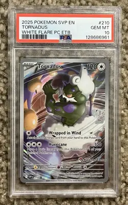 2025 POKEMON SVP EN-SV BLACK STAR PROMO #210 TORNADUS WHITE FLARE PC ETB PSA 10 - Image 4