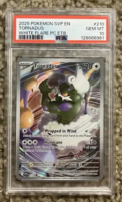 2025 POKEMON SVP EN-SV BLACK STAR PROMO #210 TORNADUS WHITE FLARE PC ETB PSA 10 - Image 5