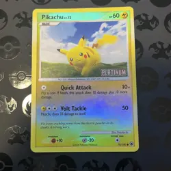 Pokemon Pikachu TCG Reverse Holo Rare Stamped Platinum 70/100 MP - Image 1