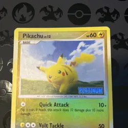 Pokemon Pikachu TCG Reverse Holo Rare Stamped Platinum 70/100 MP - Image 2