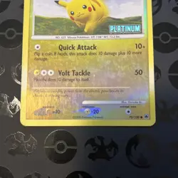 Pokemon Pikachu TCG Reverse Holo Rare Stamped Platinum 70/100 MP - Image 3
