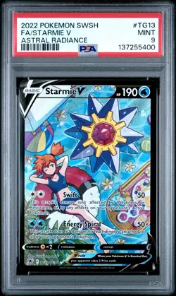 2022 POKEMON SWORD & SHIELD ASTRAL RADIANCE #TG13 FULL ART/STARMIE V PSA 9 - Image 1