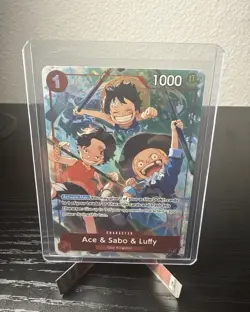 Ace & Sabo & Luffy (Alternate Art) OP13-007 English SR Carrying On His Will One - Image 3