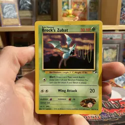 Brock's Zubat 24/132 Gym Heroes Rare Pokemon Card Vintage WOTC LP - Image 1