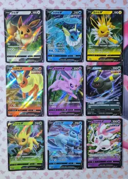 Pokemon Gem Pack Vol 2 Complete V Set All 9 Eeveelution Cards Chinese - Image 2