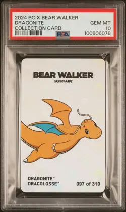 2024 POKEMON CENTER X BEAR WALKER COLL CARDS DRAGONITE 97/310 PSA 10 - Image 1