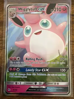 Wigglytuff GX - 42/68 - Pokemon Hidden Fates Sun & Moon Ultra Rare Card NM - Image 1