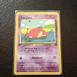 1st Edition Slowpoke 67/82 Team Rocket Pokemon Card - Image 1
