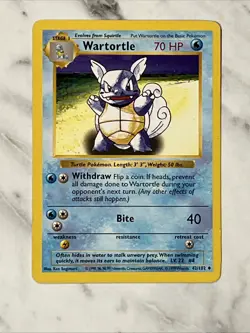 Pokemon TCG Wartortle Card 42/102 Uncommon Shadowless Base Set - Image 3