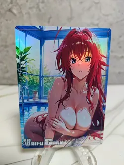 Rias Gremory Trading Card Waifu Goddess Story Anime Girl holo Karte Manga Full - Image 1