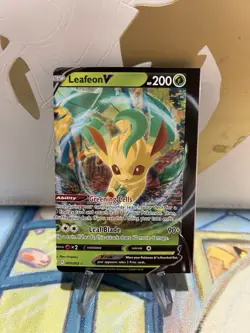 Pokemon MISCUT ERROR Leafeon V 007/203 Evolving Skies Card NM Square Cut Corners - Image 1
