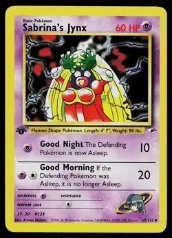 Pokemon Card - Sabrina's Jynx Gym Heroes 59/132 Uncommon 1st Edition - Image 1
